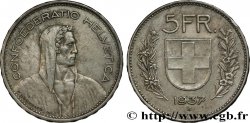 SCHWEIZ 5 Francs Berger des alpes / bouclier suisse 1937 Berne - B