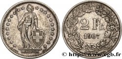 SUISSE 2 Francs Helvetia 1907 Berne - B