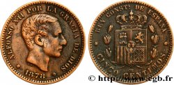SPAIN 5 Centimos Alphonse XII 1878 Oeschger Mesdach & CO