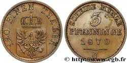 GERMANY - PRUSSIA 3 Pfenninge 1870 Francfort