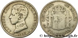 ESPAÑA 1 Peseta Alphonse XIII 4e type de buste 1903 Madrid
