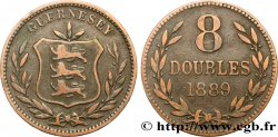 GUERNSEY 8 Doubles armes du baillage de Guernesey 1889 Heaton