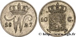 PAYS-BAS 10 Cents emblème monogramme de Guillaume Ier 1827 Utrecht