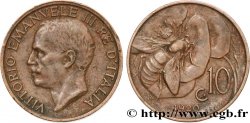ITALIA 10 Centesimi Victor Emmanuel III / abeille 1920 Rome - R