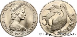ÎLES VIERGES BRITANNIQUES 50 Cents Proof Elisabeth II 1973 Franklin Mint
