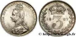 REINO UNIDO 3 Pence Victoria buste du jubilé 1887 