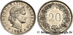 SUIZA 20 Centimes (Rappen) Helvetia 1884 Berne