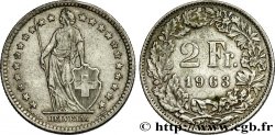SUISSE 2 Francs Helvetia 1963 Berne