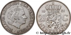 NETHERLANDS 2 1/2 Gulden Juliana 1961 Utrecht