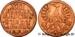 GERMANIA - AQUISGRANA 12 (XII) Heller ville de Aachen aigle 1758 