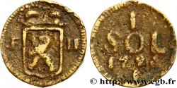 LUXEMBURG 1 Sol emblème frappe au nom de François II (monnaie de siège) 1796  fSS 