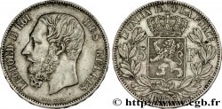 BELGIQUE 5 Francs Léopold II 1873 