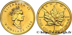 CANADA 5 Dollars or  Maple leaf  1990 