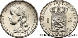 NETHERLANDS 1 Gulden Wilhelmina 1897  AU 
