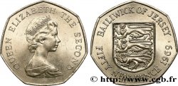 JERSEY 50 New Pence Elisabeth II 1969 