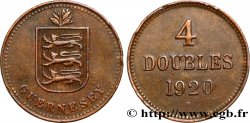 GUERNSEY 4 Doubles armes du baillage de Guernesey 1920 Heaton