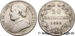 VATICAN ET ÉTATS PONTIFICAUX 20 Baiocchi 1863 Rome