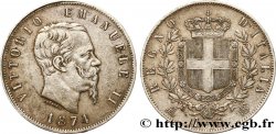 ITALY 5 Lire Victor Emmanuel II 1874 Milan