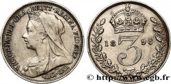 ROYAUME-UNI 3 Pence Victoria “Old Head” 1896 