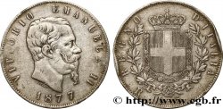 ITALIE 5 Lire Victor Emmanuel II 1877 Rome