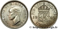 VEREINIGTEN KÖNIGREICH 6 Pence Georges VI 1945 