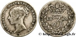 VEREINIGTEN KÖNIGREICH 3 Pence Victoria “Bun Head” 1860 