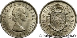 VEREINIGTEN KÖNIGREICH 1/2 Crown Élisabeth II 1958 