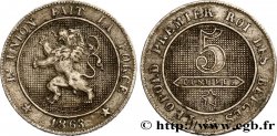 BELGIQUE 5 Centimes lion légende Française 1863 