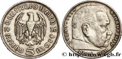 DEUTSCHLAND 5 Reichsmark Maréchal Paul von Hindenburg 1936 Stuttgart - F