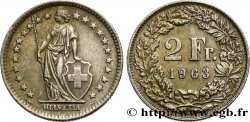 SCHWEIZ 2 Francs Helvetia 1963 Berne