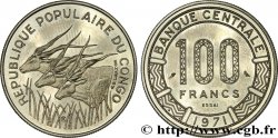 REPUBLIK KONGO Essai de 100 Francs type “Banque Centrale”, antilopes 1971 Paris