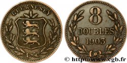 GUERNSEY 8 Doubles armes du baillage de Guernesey 1903 Heaton