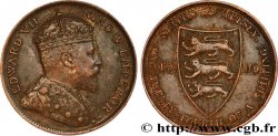 JERSEY 1/24 Shilling Edouard VII / armes du Baillage de Jersey 1909 