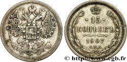 RUSSIE 15 Kopecks aigle bicéphale 1907 Saint-Petersbourg