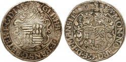 ALLEMAGNE - MANSFELD - GEBHARD VII, JOHANN GEORGES ET PIERRE ERNEST Ier Thaler 1551 Eisleben TTB 