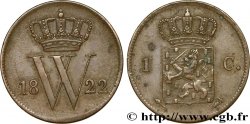 NETHERLANDS 1 Cent emblème monogramme de Guillaume Ier 1822 Utrecht