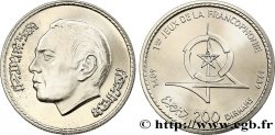MOROCCO 200 Dirhams Proof Hassan II AH 1409 Jeux Francophones 1989 