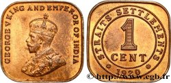 MALAISIE - ÉTABLISSEMENTS DES DÉTROITS 1 Cent Georges V 1920  SPL 