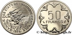 ÉTATS DE L AFRIQUE CENTRALE Essai de 50 Francs antilopes lettre ‘C’ Congo 1976 Paris