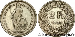 SUISSE 2 Francs Helvetia 1920 Berne