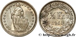 SUISSE 1/2 Franc Helvetia 1963 Berne