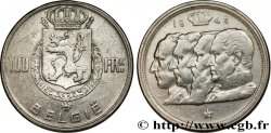 BELGIQUE 100 Francs bustes des quatre rois de Belgique, légende flamande 1949 