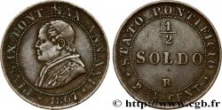 VATICANO Y ESTADOS PONTIFICIOS 1/2 Soldo (2 1/2 centesimi) Pie IX an XXI 1867 Rome