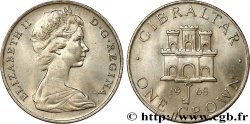 GIBRALTAR 1 Crown  Elisabeth II / emblème 1968 