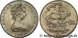 GIBRALTAR 1 Crown Elisabeth II / 175e anniversaire de la mort de l’amiral Nelson 1980 