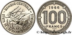 ÁFRICA ECUATORIAL  Essai de 100 Francs antilopes 1966 Paris