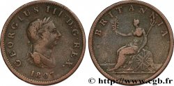 ROYAUME-UNI 1/2 Penny Georges III tête laurée 1807 