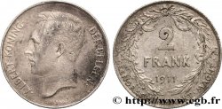 BELGIUM 2 Frank (Francs) Albert Ier légende flamande 1911 