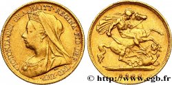 REINO UNIDO 1/2 Souverain Victoria “Old Head” 1900 Londres BC+ 