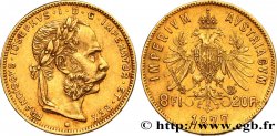 AUSTRIA 8 Florins ou 20 Francs or François-Joseph Ier 1877 Vienne